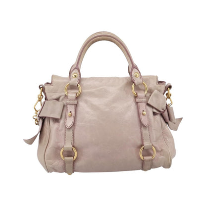 Miu Miu Vitello Lux Leather, Pink, Leather, Handbag