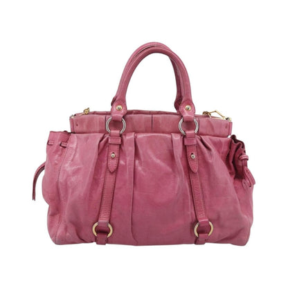 Miu Miu Vitello Lux Leather, Pink, Leather, Handbag