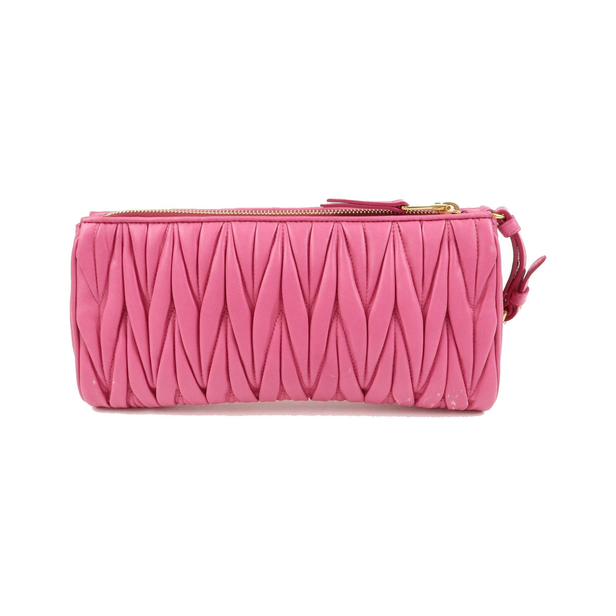Miu Miu Zip Wristlet Matelasse Leather, Pink, Leather, Clutch