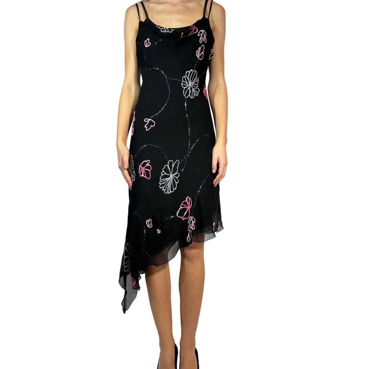 PINKO Sequin Asymmetrical Slip Dress - Brandsamsara