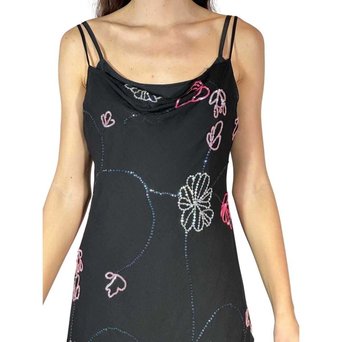 PINKO Sequin Asymmetrical Slip Dress - Brandsamsara