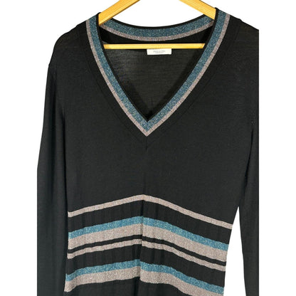 POLLINI V - Neck Sweater Dress Black - Brandsamsara