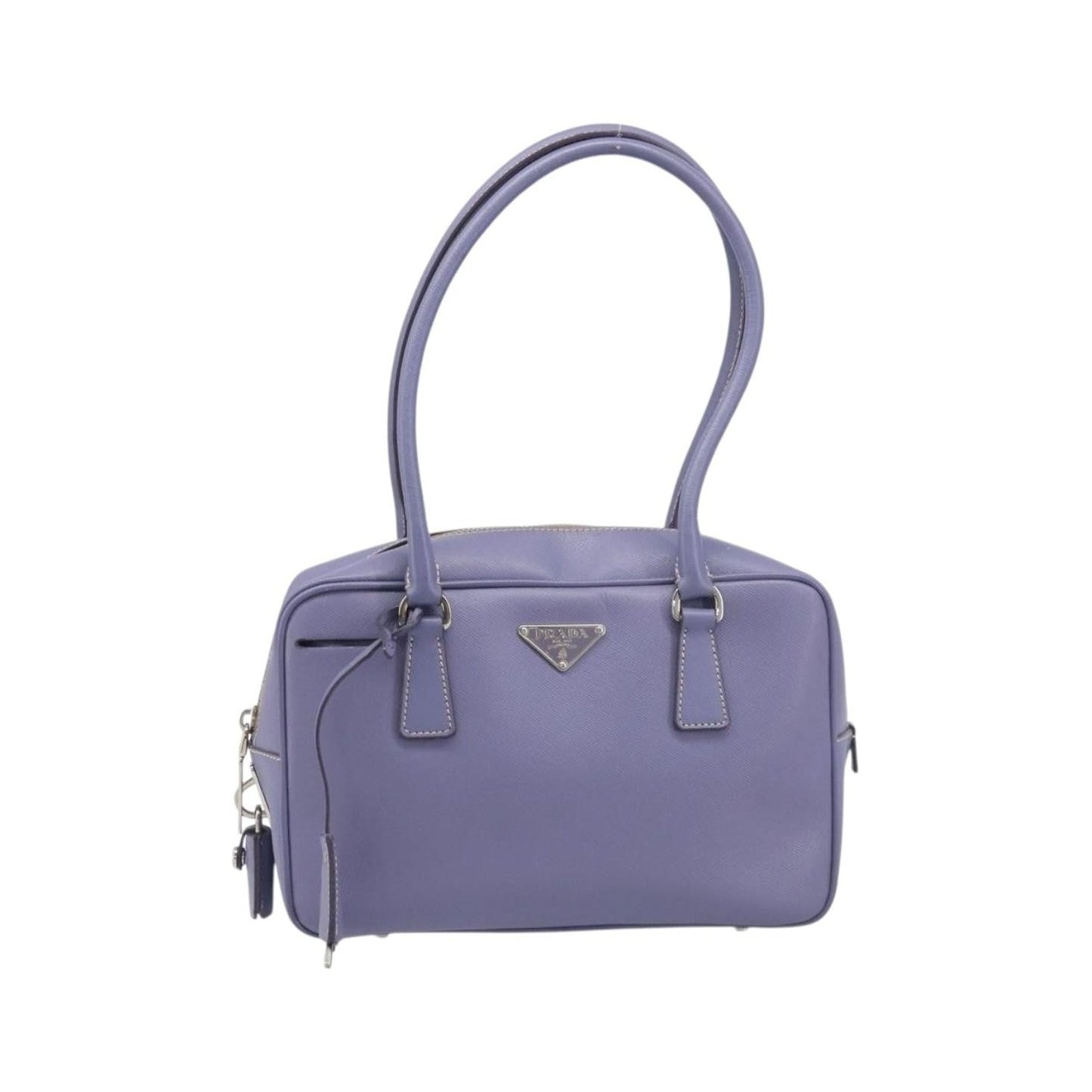 Prada Bauletto Saffiano, Purple, Leather, Handbag