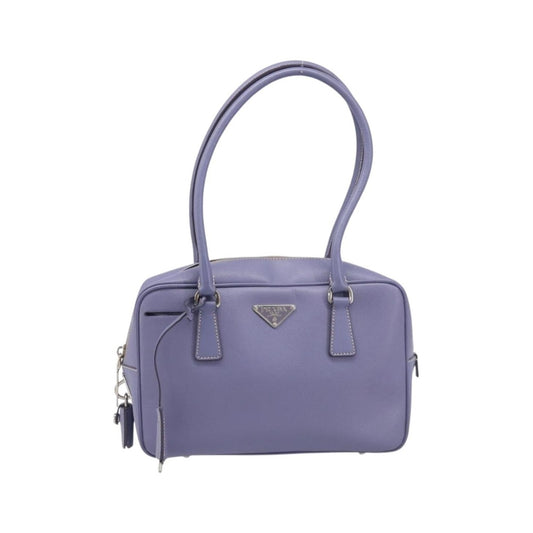 Prada Bauletto Saffiano, Purple, Leather, Handbag