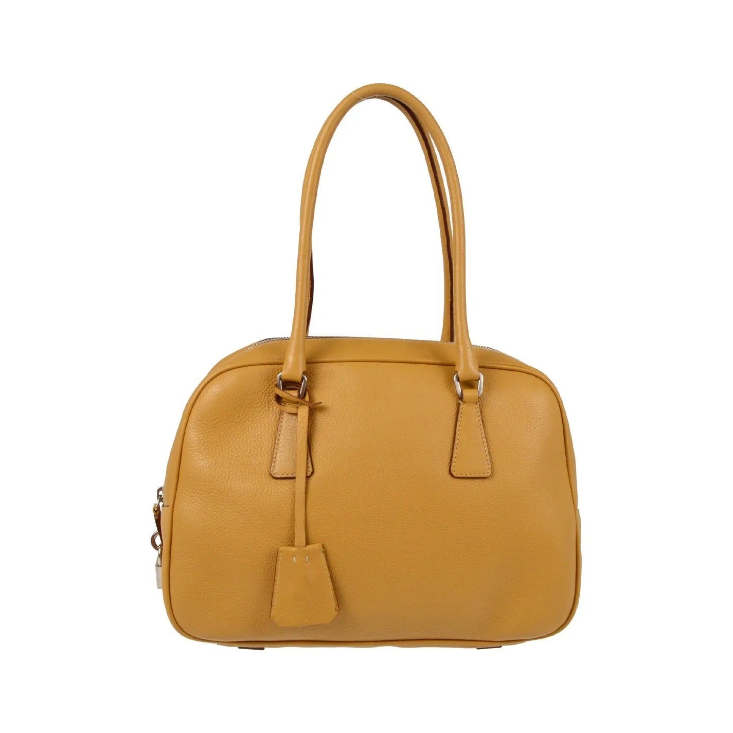 Prada Bauletto Saffiano Leather, Beige, Leather, Handbag