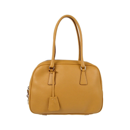 Prada Bauletto Saffiano Leather, Beige, Leather, Handbag