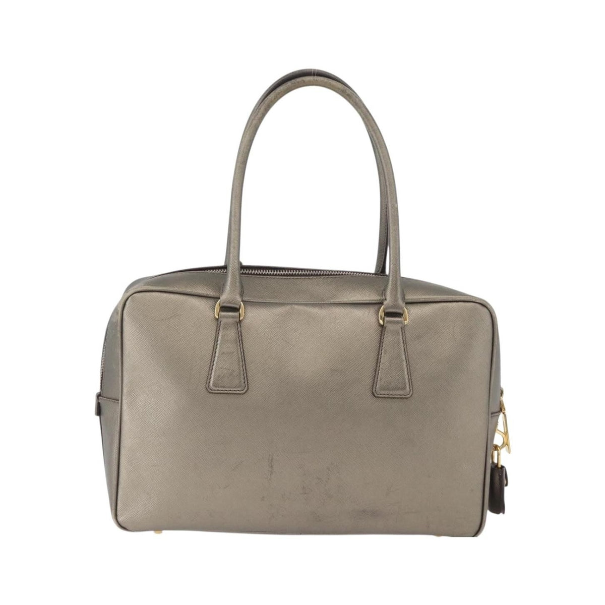 Prada Bauletto Saffiano Leather, Gold, Leather, Handbag