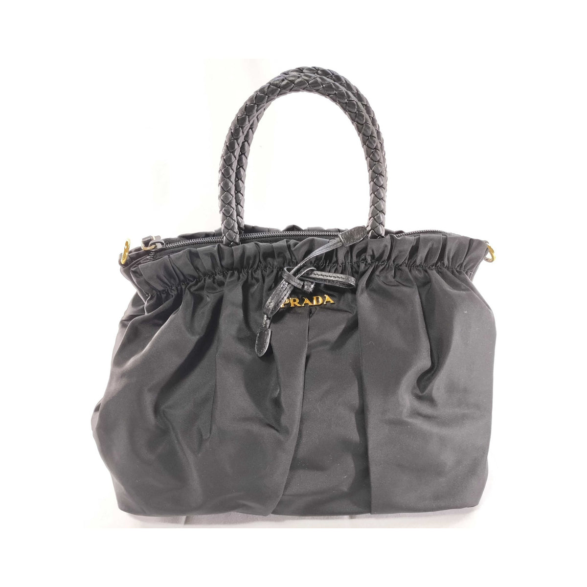 Prada Bow Convertible Tessuto, Black, Nylon, Tote Bag