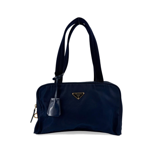 Prada Bowling Tessuto, Navy, Nylon, Shoulder Bag
