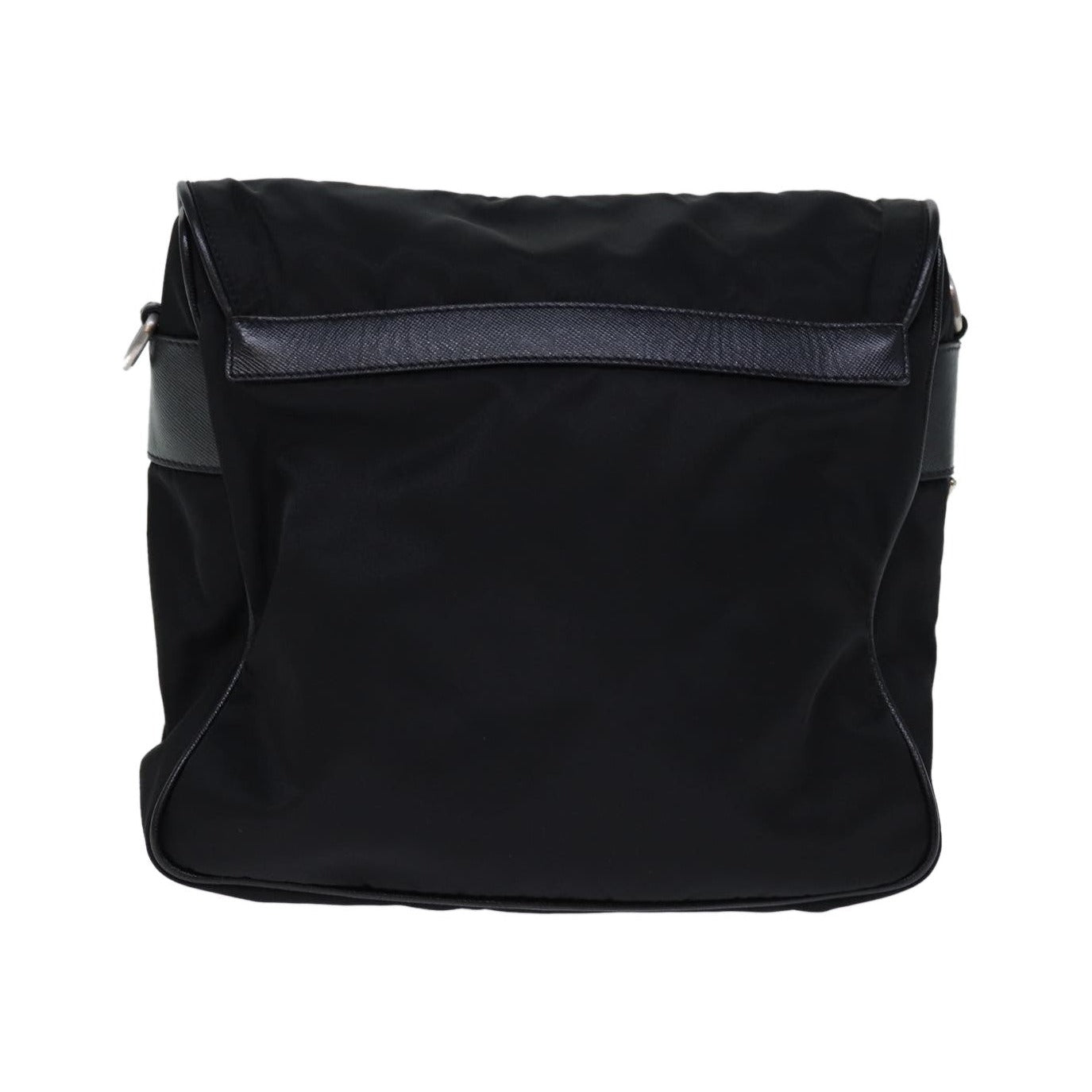 Prada Buckle Messenger Tessuto, Black, Nylon, Shoulder Bag