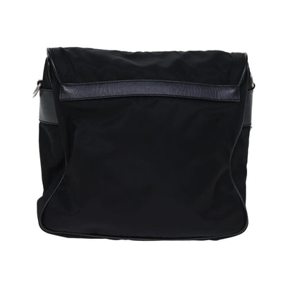 Prada Buckle Messenger Tessuto, Black, Nylon, Shoulder Bag