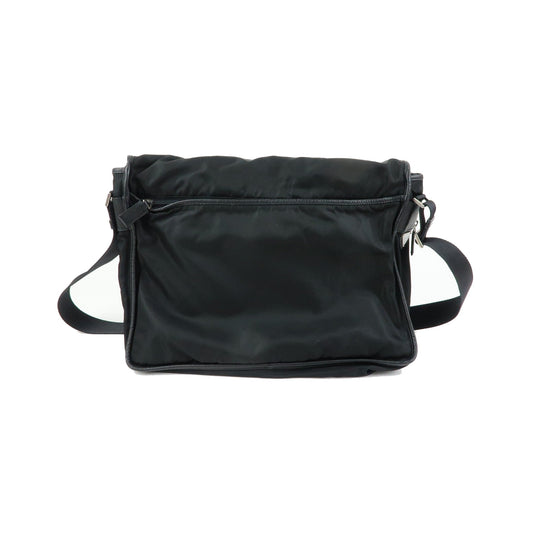 Prada Buckle Messenger Tessuto, Black, Nylon, Handbag