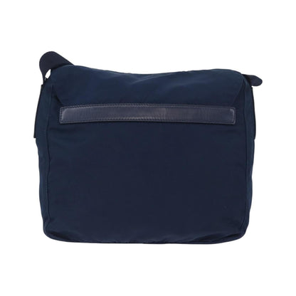 Prada Buckle Messenger Tessuto, Navy, Nylon, Handbag
