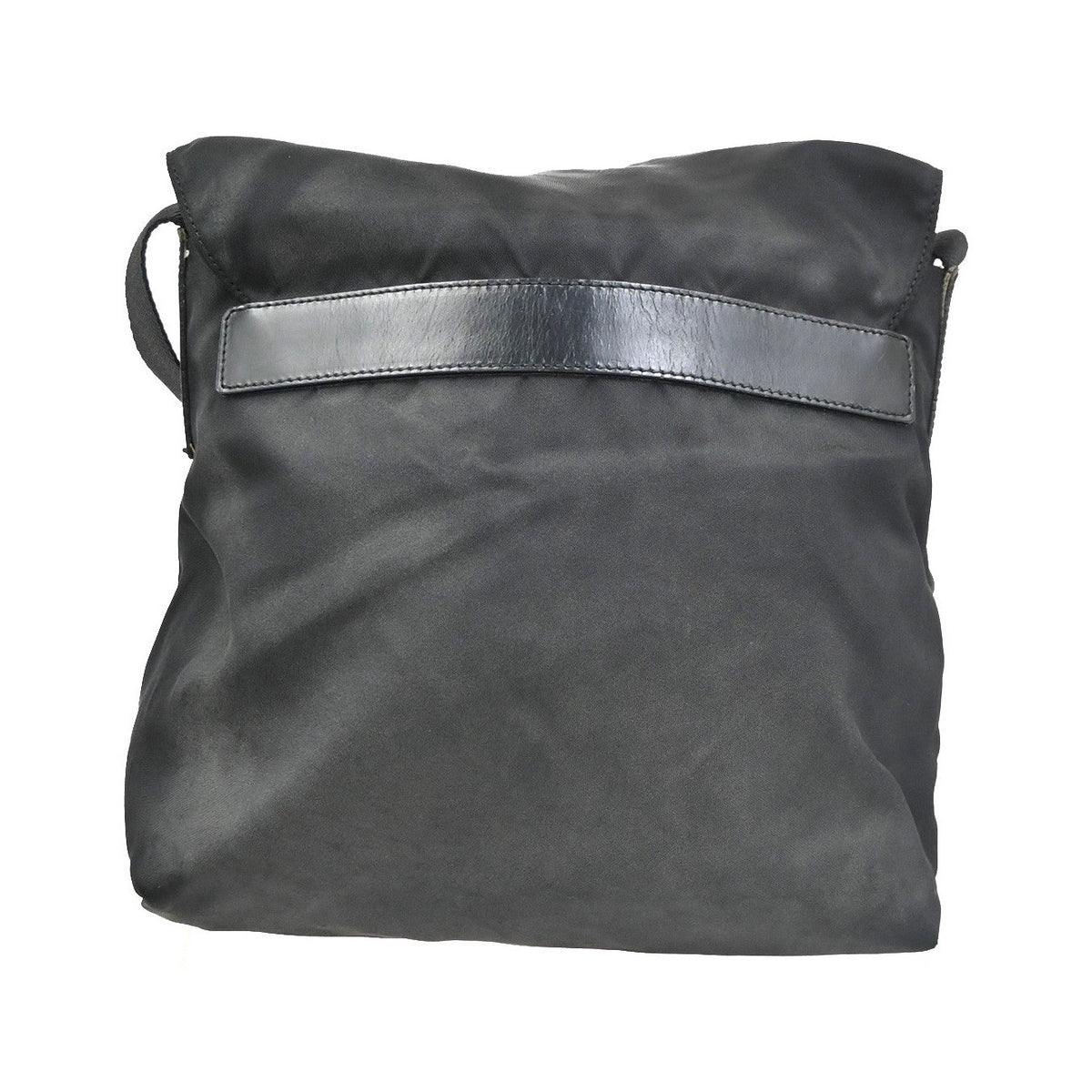 Prada Buckle Messenger Tessuto, Black, Nylon, Handbag