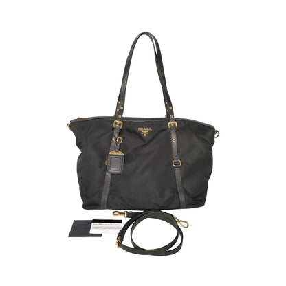Prada cabas tessuto Nylon, Black, Nylon, Handbag