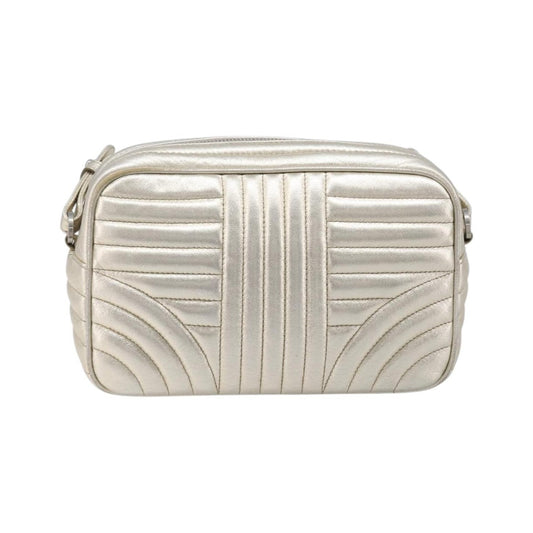 Prada Camera Diagramme Quilted Leather, Metallic, Leather, Shoulder Bag