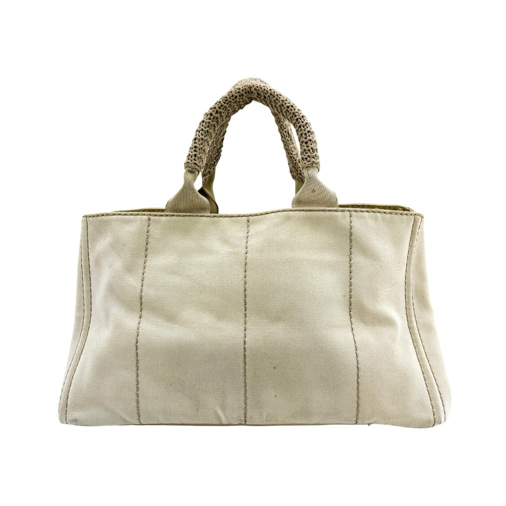 Prada Canapa Canvas, Beige, Canvas, Tote Bag