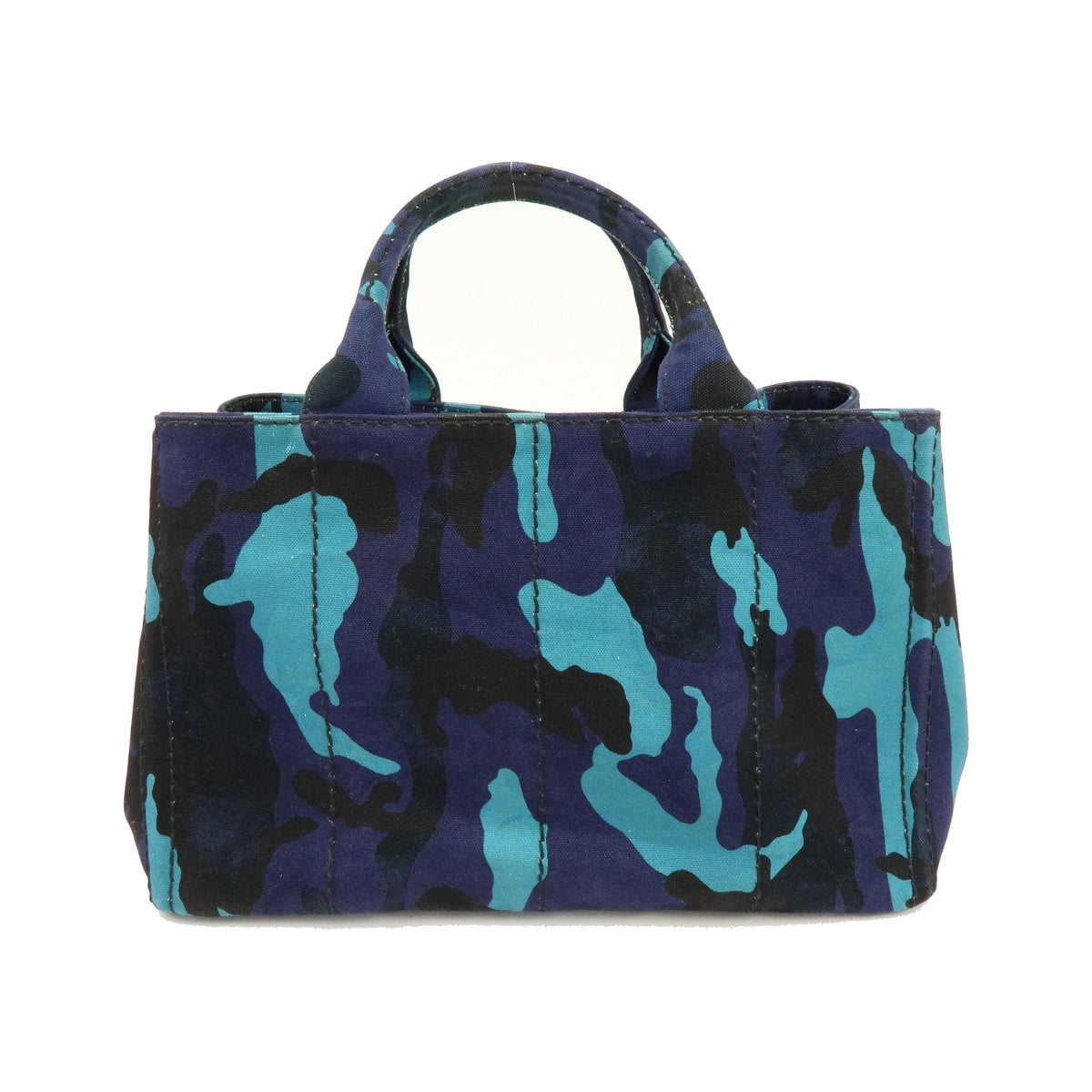 Prada Canapa Convertible Printed Canvas, Blue, Canvas, Tote Bag