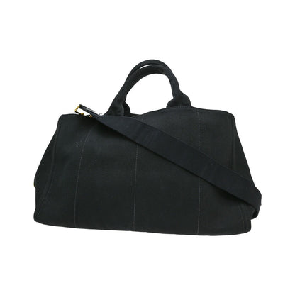 Prada Canapa Convertible Rhinestone Embellished Canvas, Black, Canvas, Tote Bag