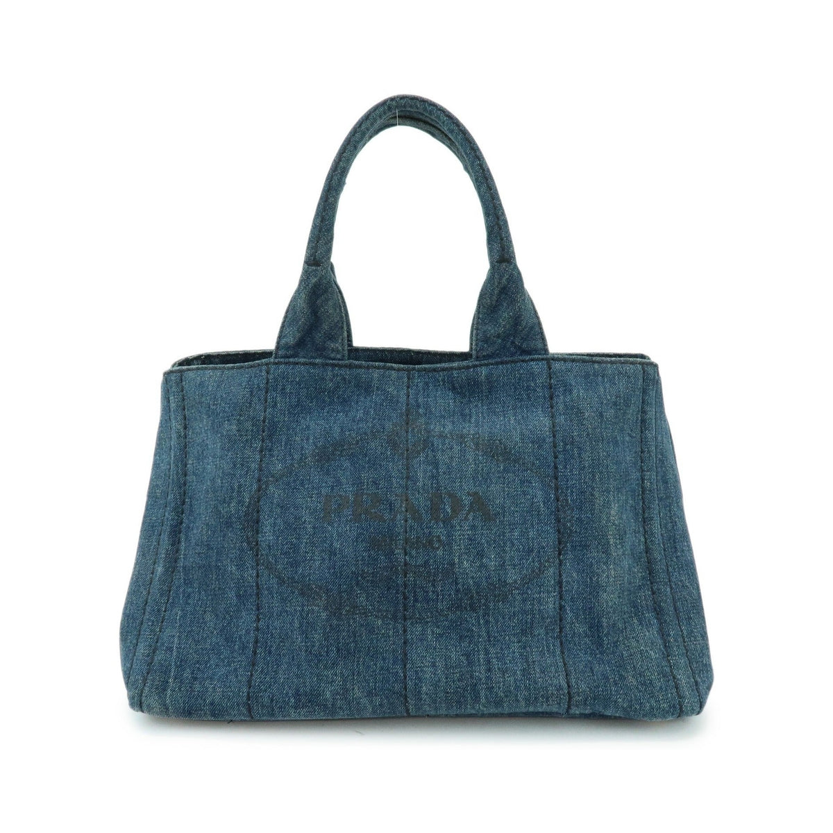Prada Canapa Denim, Blue, Denim, Tote Bag