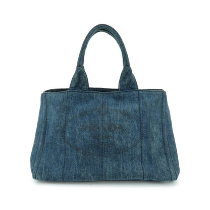 Prada Canapa Denim, Blue, Denim, Tote Bag