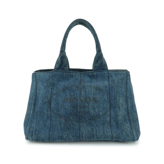 Prada Canapa Denim, Blue, Denim, Tote Bag