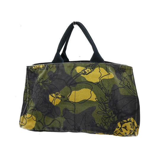 Prada Canapa Tote Printed Canvas, Green, Canvas, Tote Bag