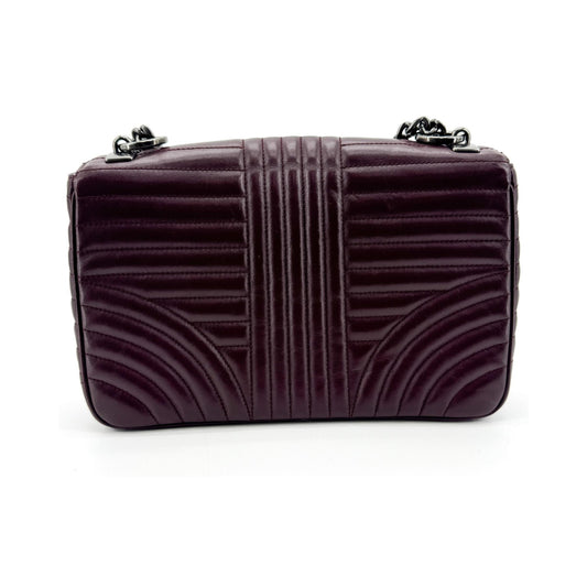 Prada Chain Flap Diagramme Quilted Leather, Burgundy, Leather, Shoulder Bag