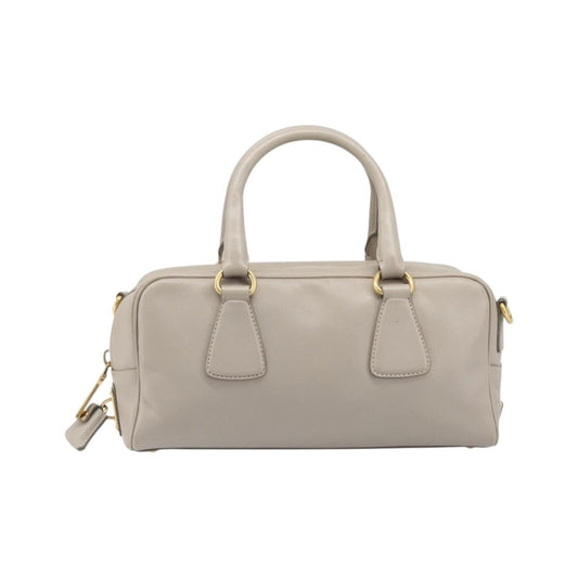 Prada Convertible Bauletto Saffiano Leather, Gray, Leather, Handbag