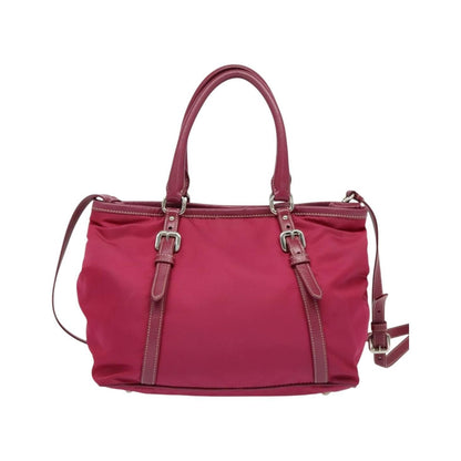 Prada Convertible Belted Hobo Tessuto with Leather, Pink, Nylon, Shoulder Bag
