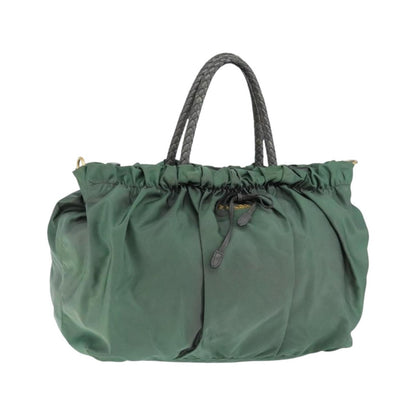 Prada Convertible Bow Tessuto, Green, Nylon, Tote Bag