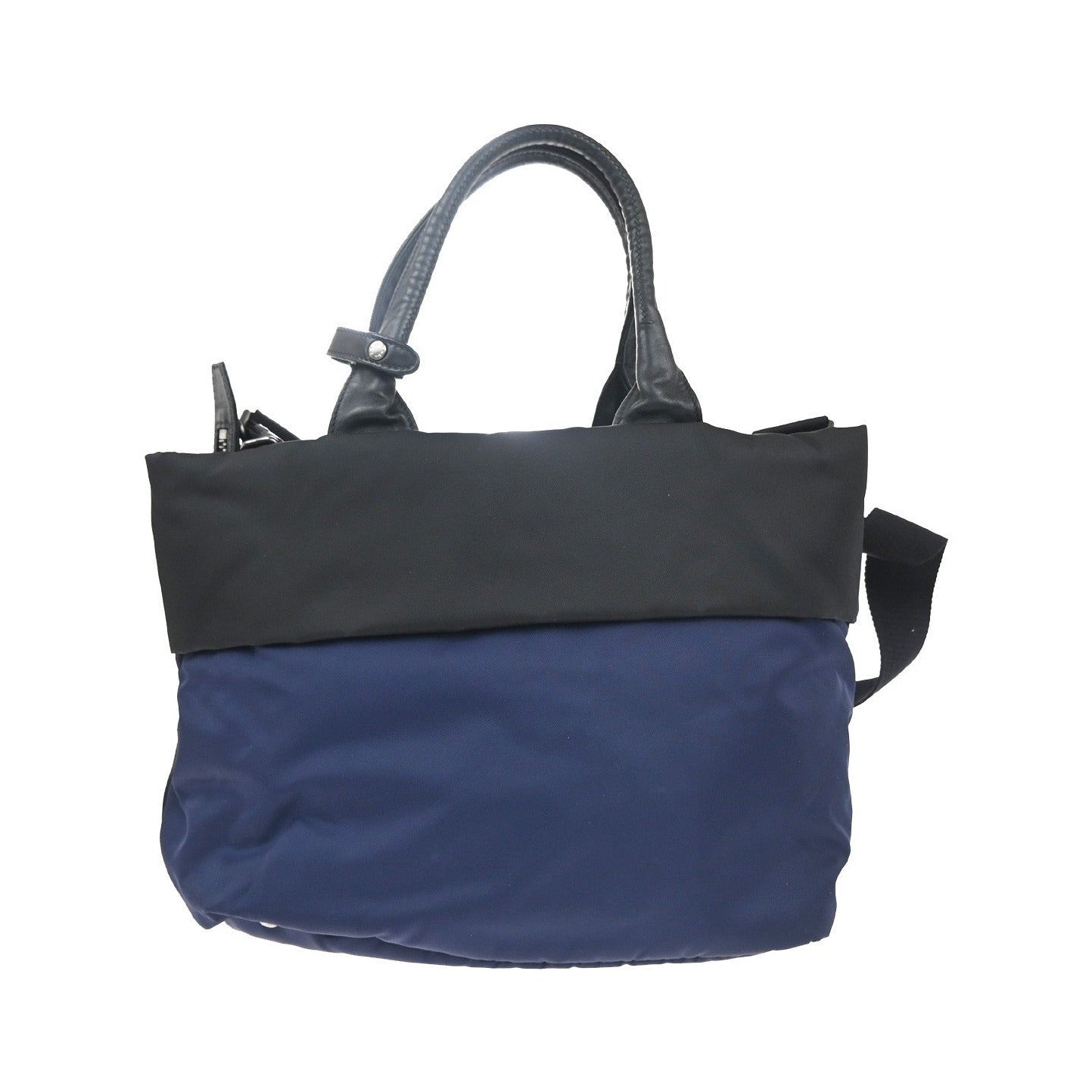 Prada Convertible Double Tote Tessuto, Black, Nylon, Handbag
