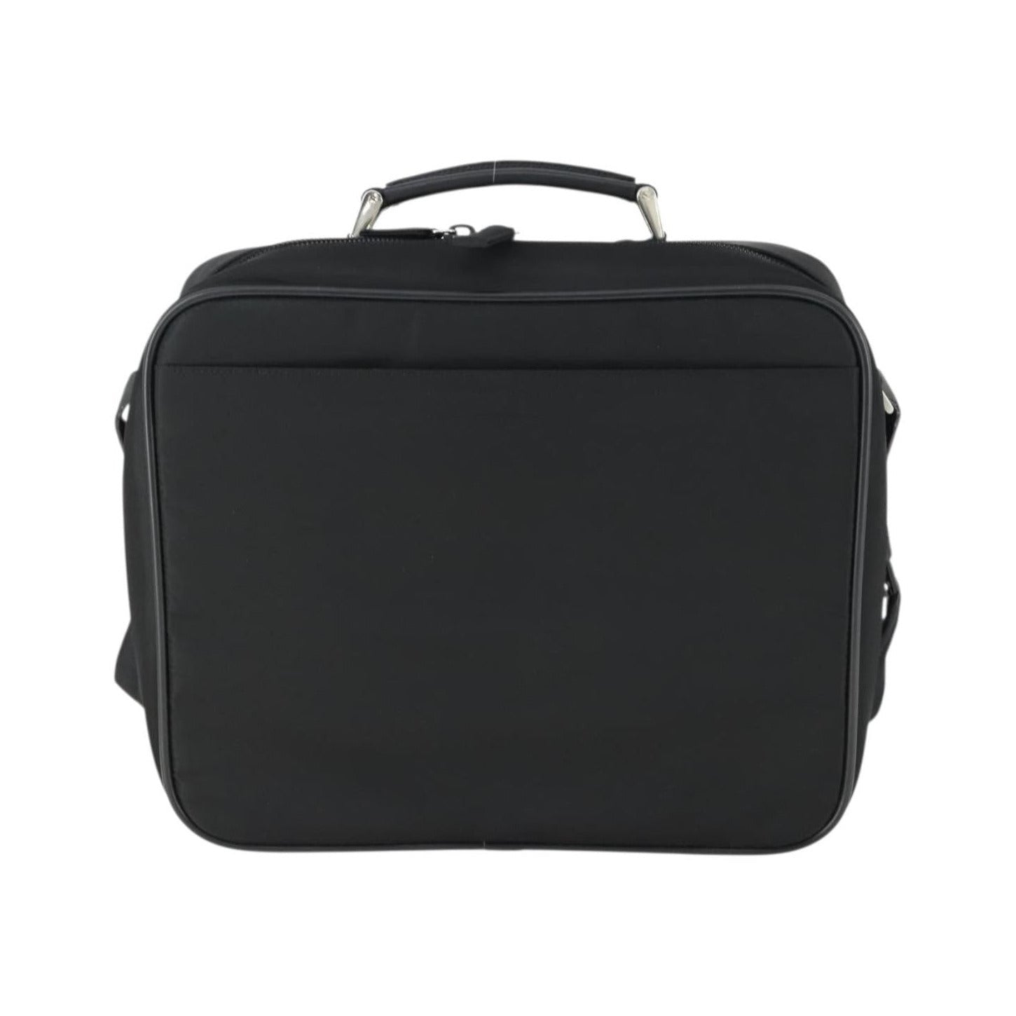 Prada Convertible Front Pocket Briefcase Tessuto with Saffiano Leather, Black, Nylon, Briefcase