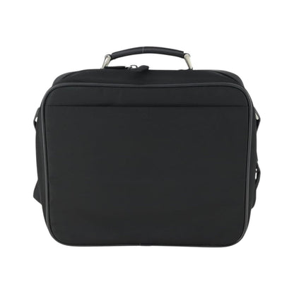 Prada Convertible Front Pocket Briefcase Tessuto with Saffiano Leather, Black, Nylon, Briefcase