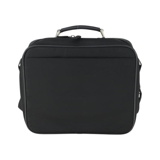 Prada Convertible Front Pocket Briefcase Tessuto with Saffiano Leather, Black, Nylon, Briefcase