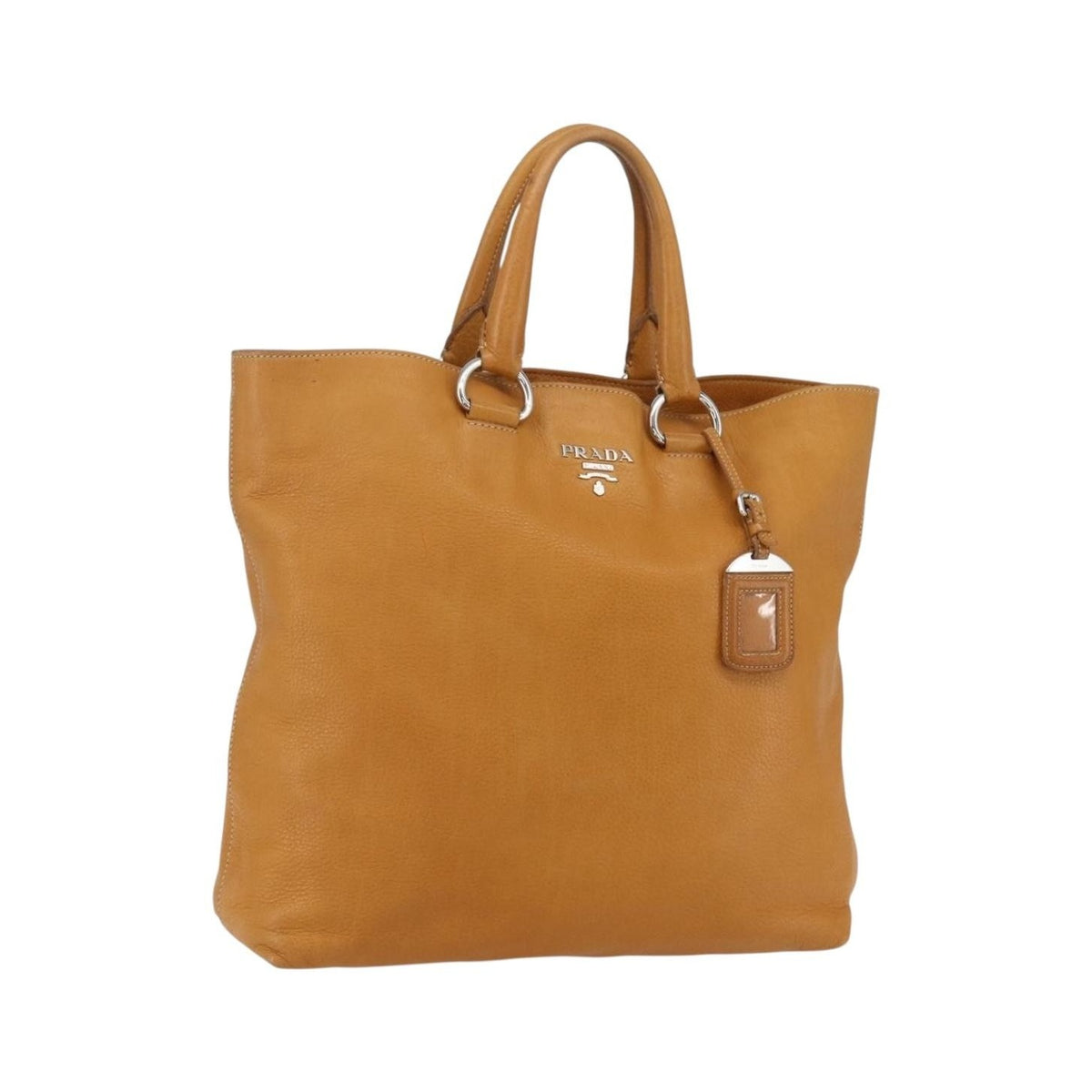 Prada Convertible Shopper Vitello Daino, Brown, Leather, Tote Bag