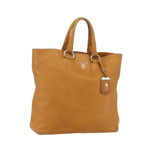 Prada Convertible Shopper Vitello Daino, Brown, Leather, Tote Bag