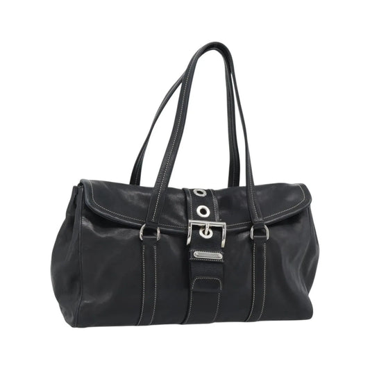 Prada Convertible Shopping Tote Saffiano Leather Saffiano Leather, Black, Leather, Tote Bag