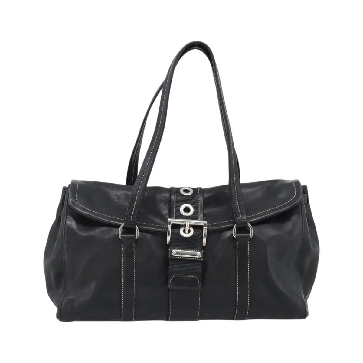Prada Convertible Shopping Tote Saffiano Leather Saffiano Leather, Black, Leather, Tote Bag