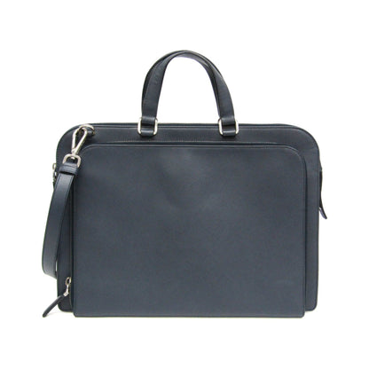 Prada Convertible Travel Saffiano Leather, Navy, Leather, Briefcase