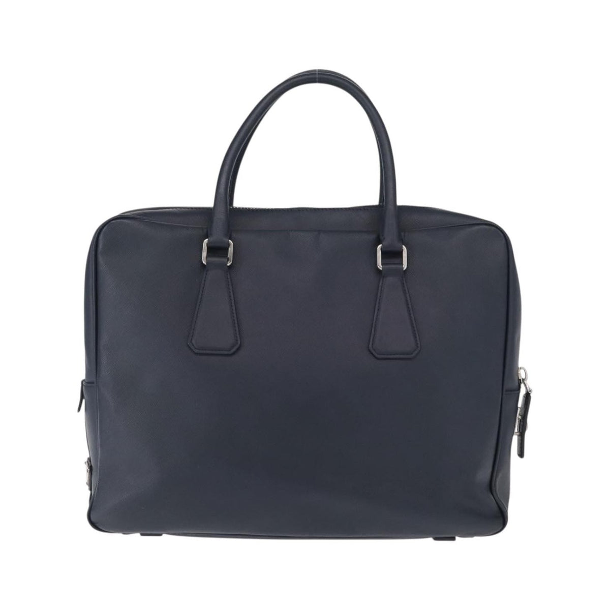 Prada Convertible Zip Around Saffiano Leather, Navy, Leather, Briefcase