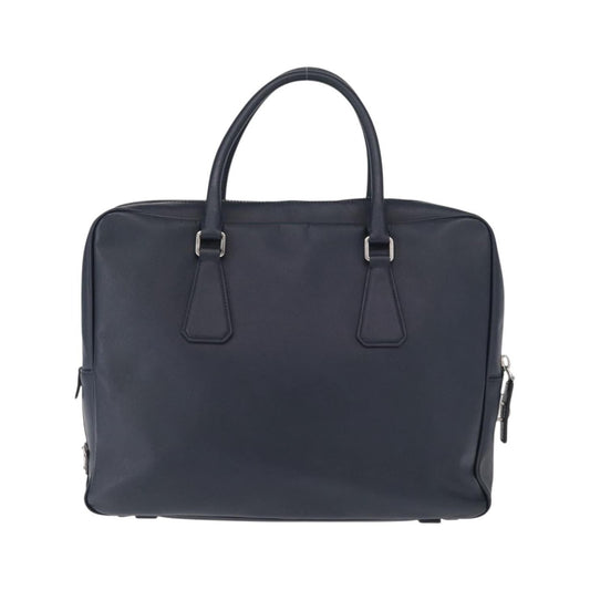 Prada Convertible Zip Around Saffiano Leather, Navy, Leather, Briefcase