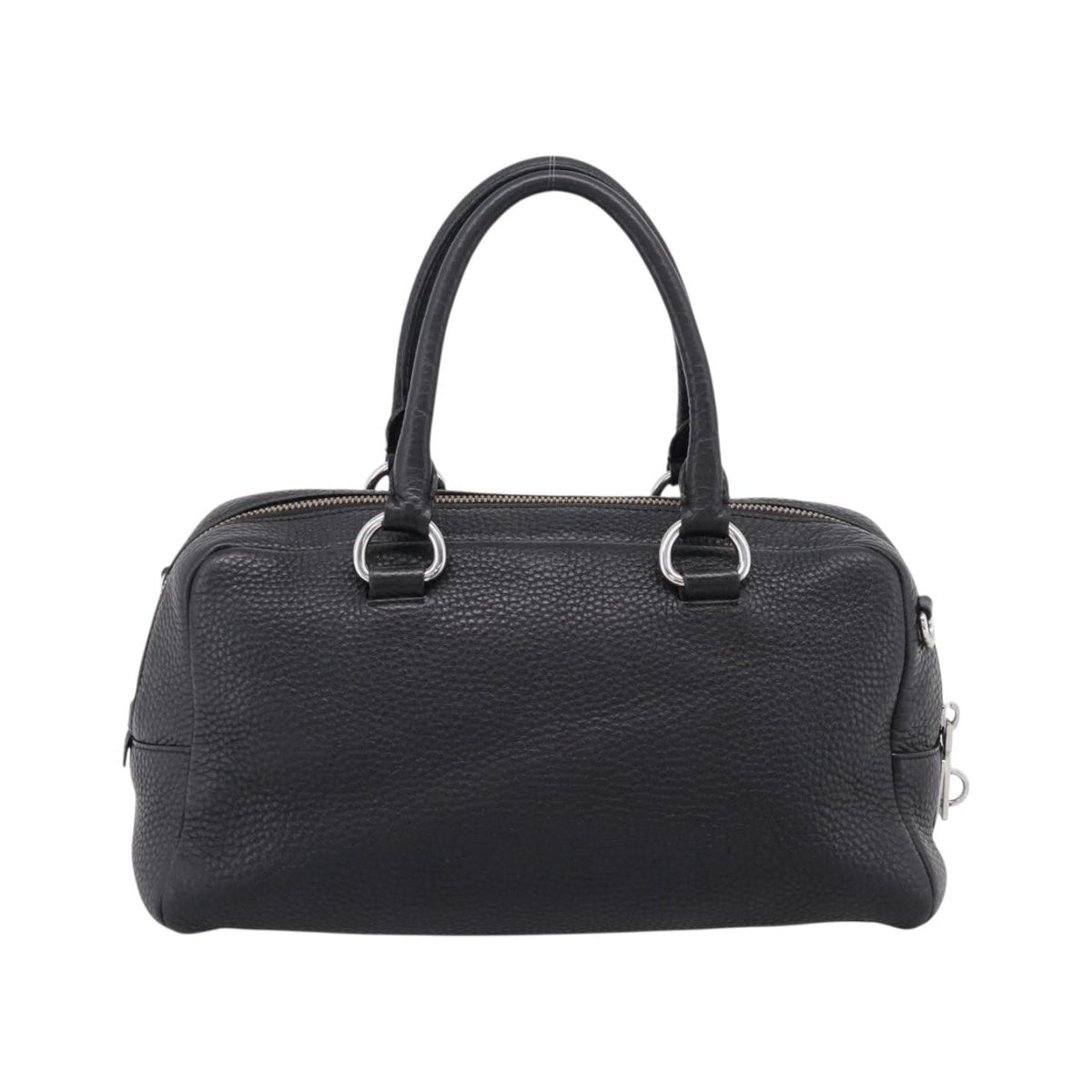 Prada Convertible Zip Satchel Vitello Daino, Black, Leather, Handbag