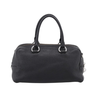 Prada Convertible Zip Satchel Vitello Daino, Black, Leather, Handbag