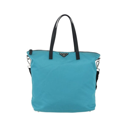 Prada Convertible Zip Tessuto, Turquoise, Nylon, Tote Bag
