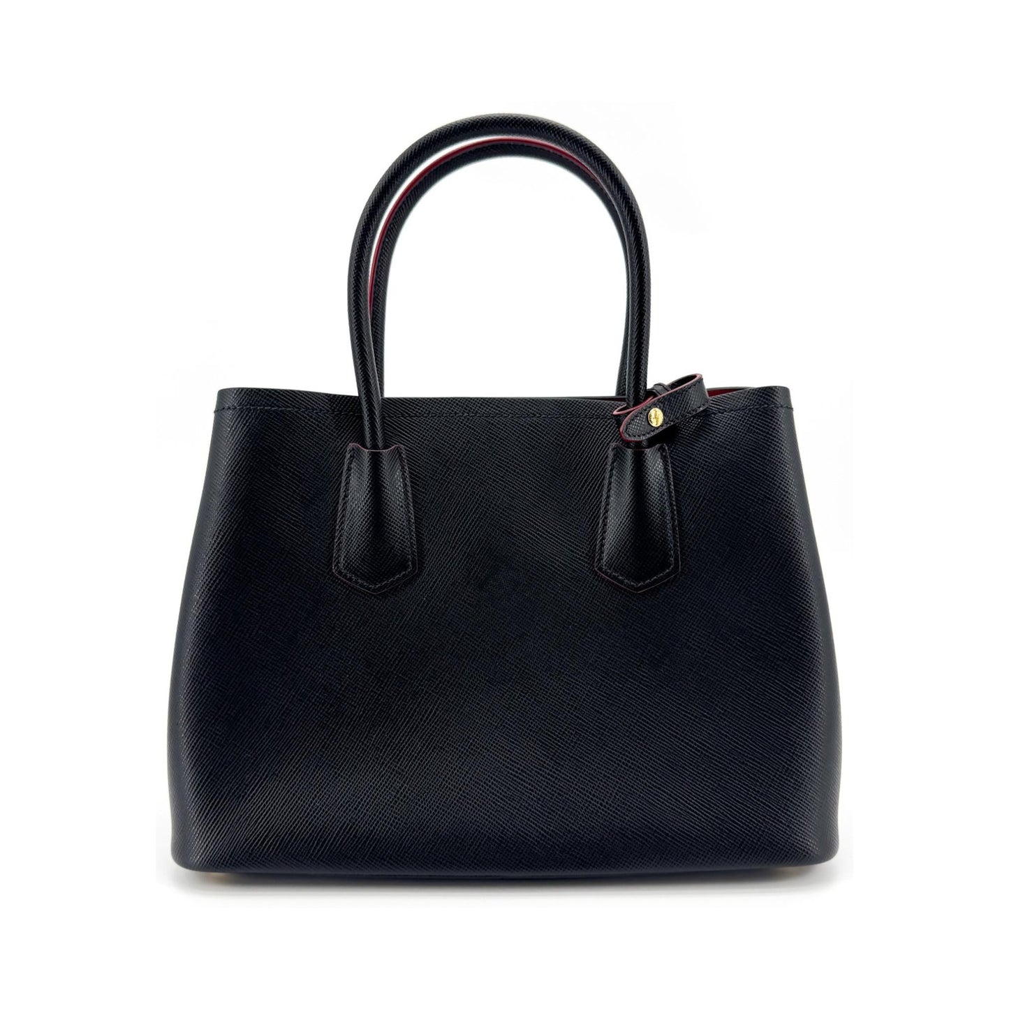Prada Cuir Double Saffiano Leather, Black, Leather, Tote Bag