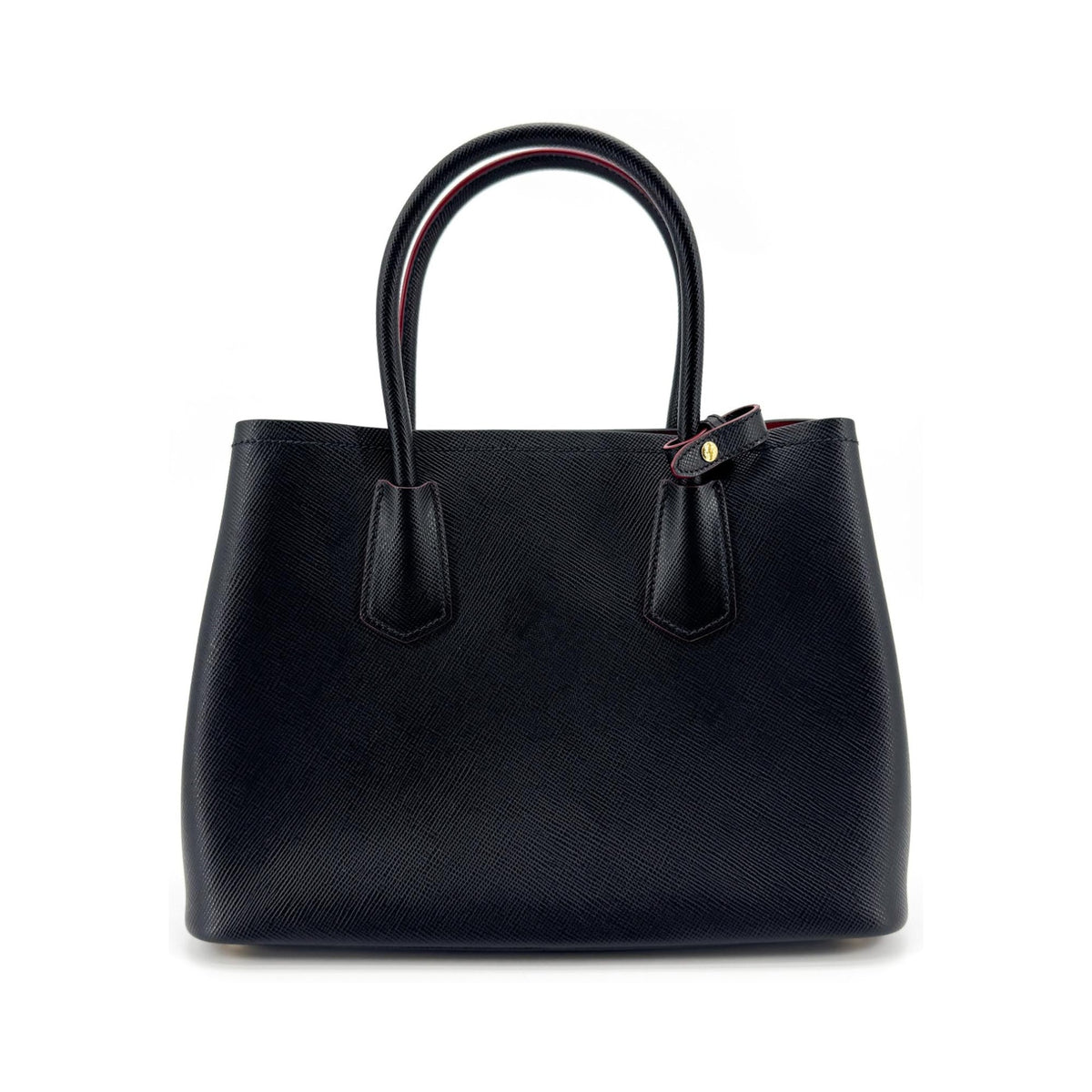 Prada Cuir Double Saffiano Leather, Black, Leather, Tote Bag
