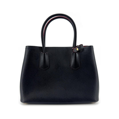 Prada Cuir Double Saffiano Leather, Black, Leather, Tote Bag
