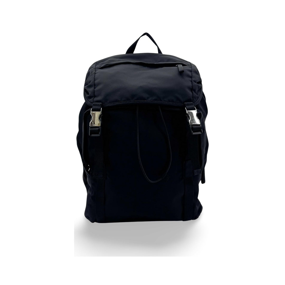 Prada Double Buckle Tessuto, Black, Nylon, Backpack
