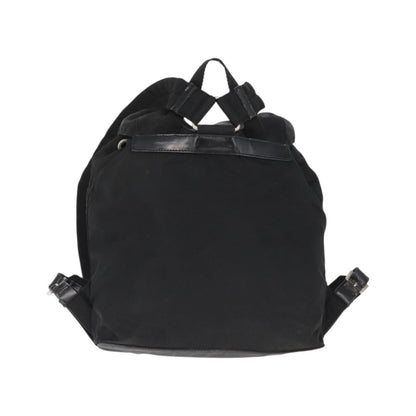 Prada Double Front Pocket Tessuto, Black, Nylon, Backpack